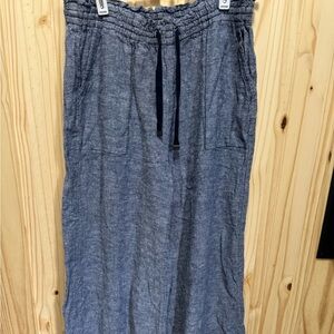Women’s XS Time And Tru Chambray Linen Rayon Wide Leg Pants